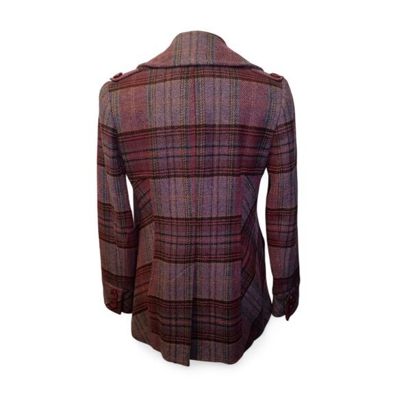 MODA INTERNATIONAL (BY VICTORIA'S SECRET) VINTAGE PLAID PEACOAT  XS - Picture 2 of 12